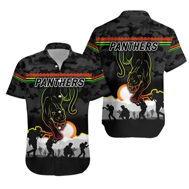 Penrith Panthers Anzac 2022 Hawaiian Shirt Simple Style   Black Lt8_1
