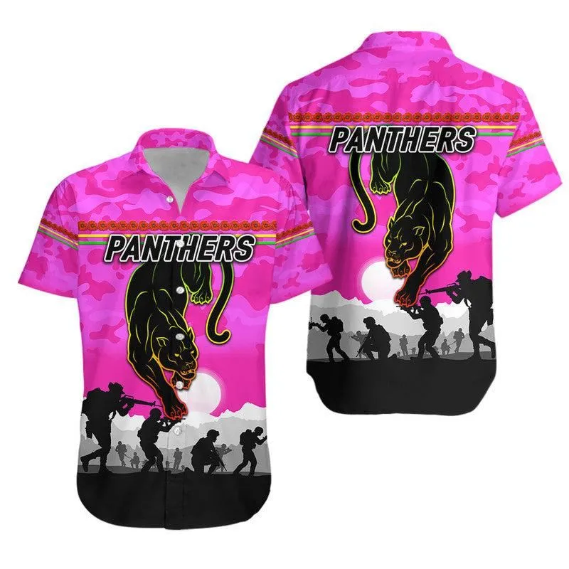 Penrith Panthers Anzac 2022 Hawaiian Shirt Simple Style   Pink Lt8_1