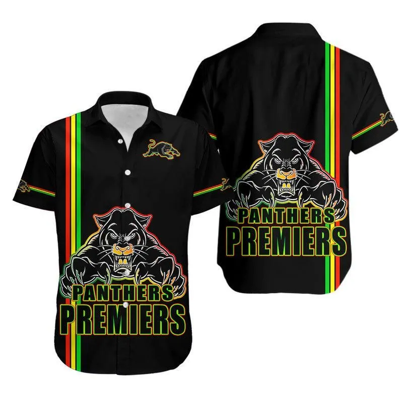 Penrith Panthers Premiers Hawaiian Shirt Angry Panther Simple Style Lt9_0