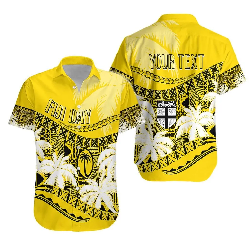 Personalised Fiji Day Hawaiian Shirt Flying Fijians Masi Kesa Style   Gold Lt7_0