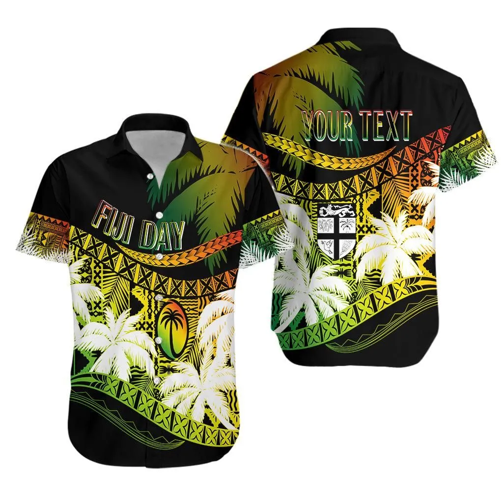 Personalised Fiji Day Hawaiian Shirt Flying Fijians Masi Kesa Style ...