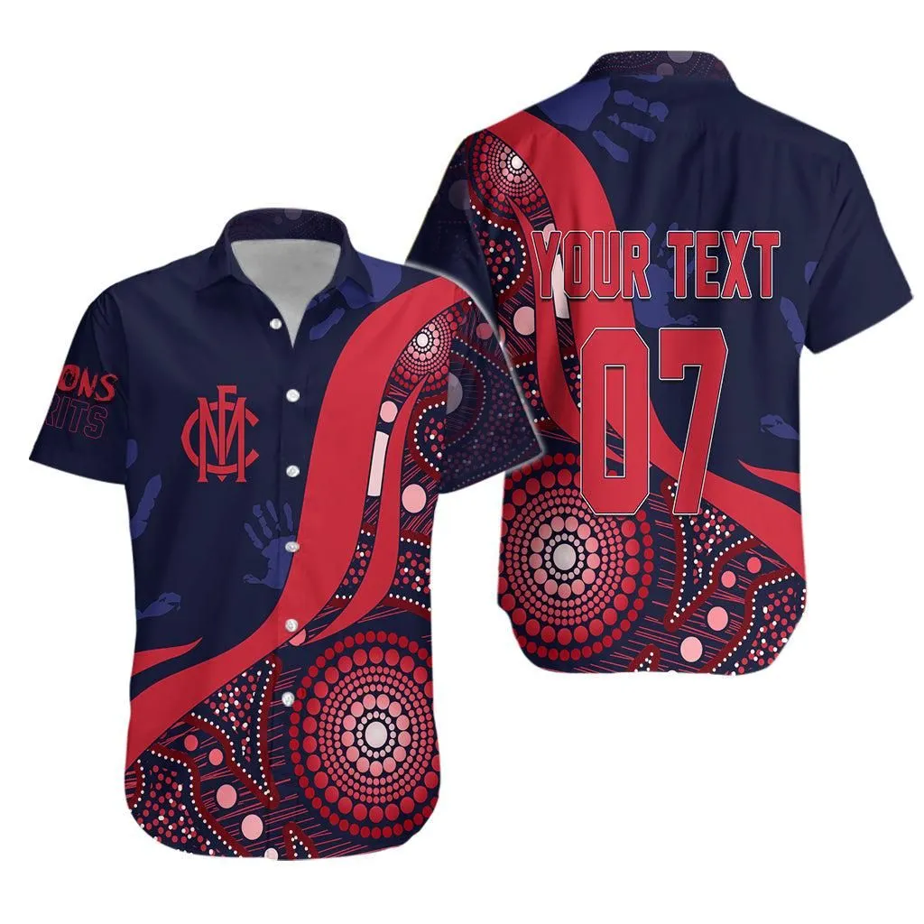 Personalised Melbourne Dees Aboriginal Hawaiian Shirt Demons Spirit Lt7_0