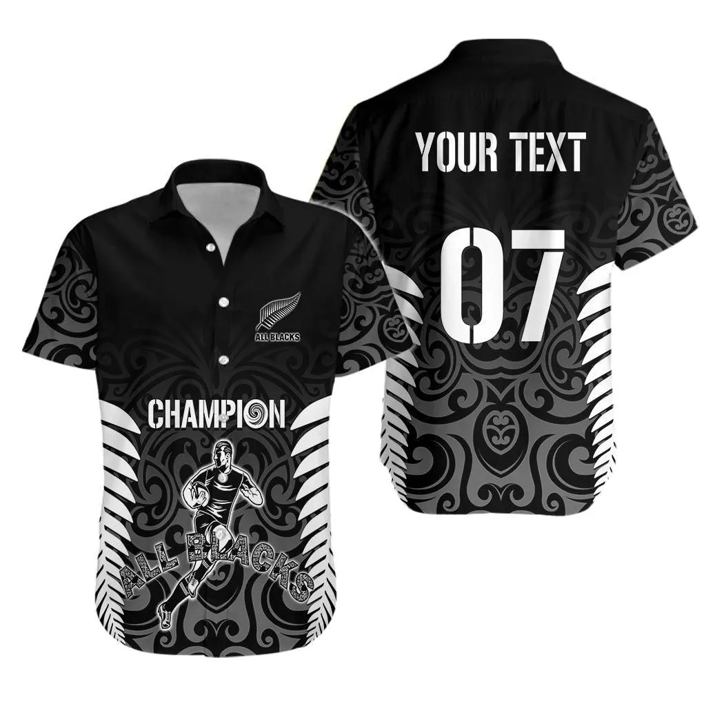 Personalised New Zealand Rugby Hawaiian Shirt All Black Champion Lt7_0
