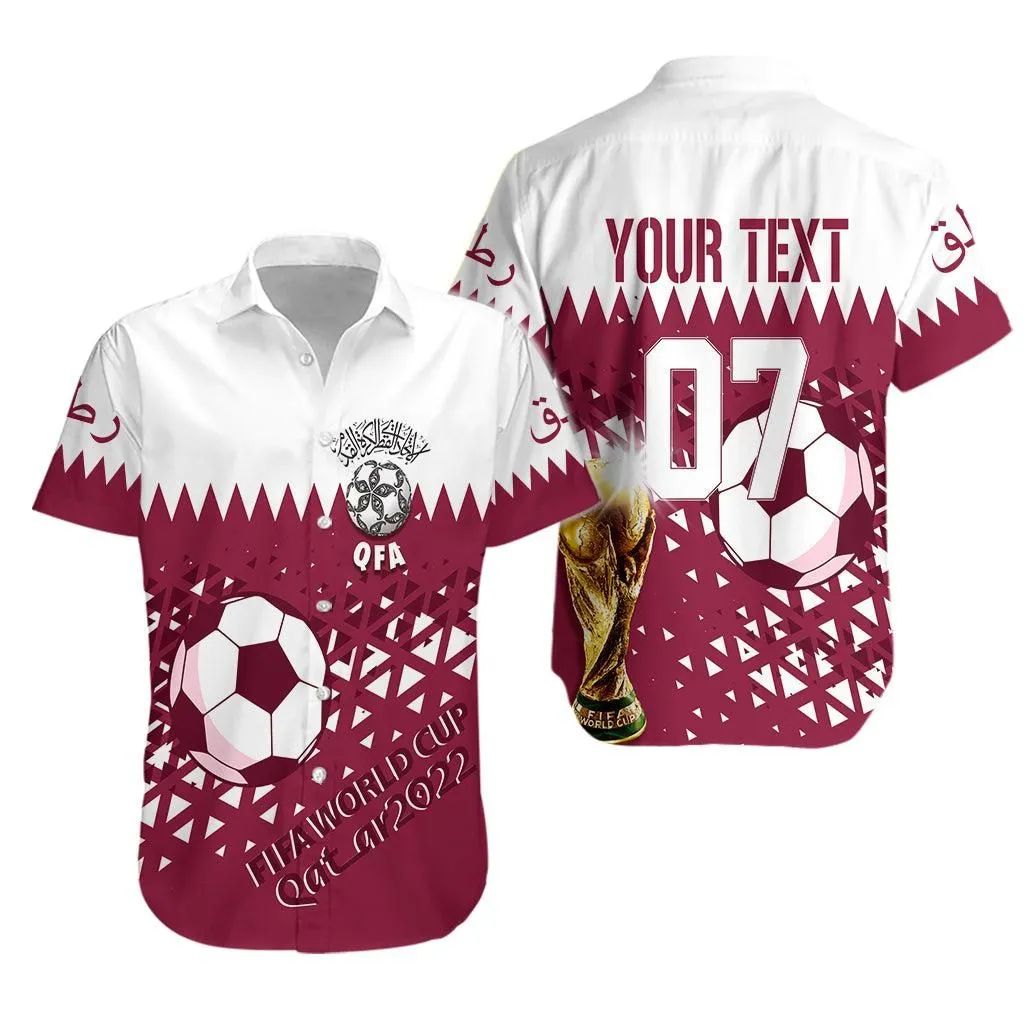 Personalised Qatar Hawaiian Shirt World Cup 2022 Sporty Vibes Lt7_0