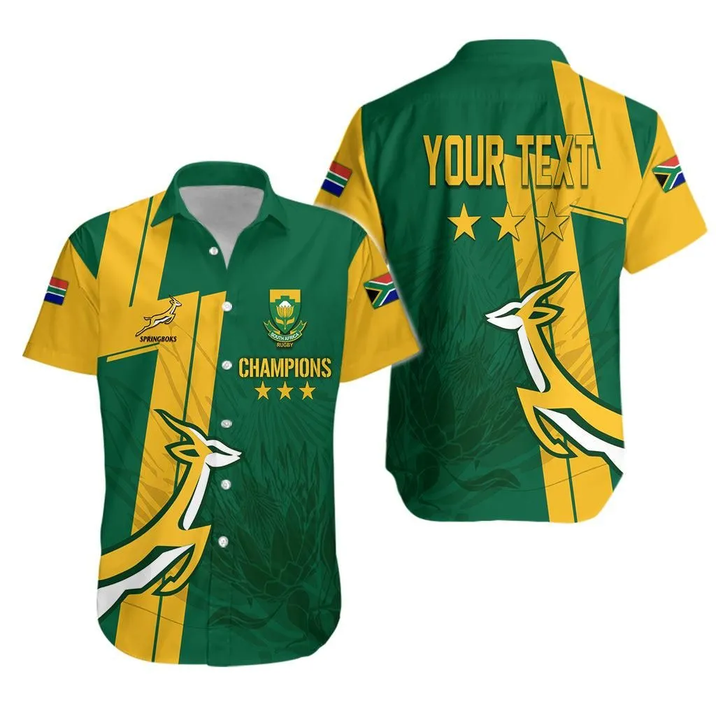 Personalised South Africa Hawaiian Shirt Rugby 7S 2022 Champion Springboks Lt7_0