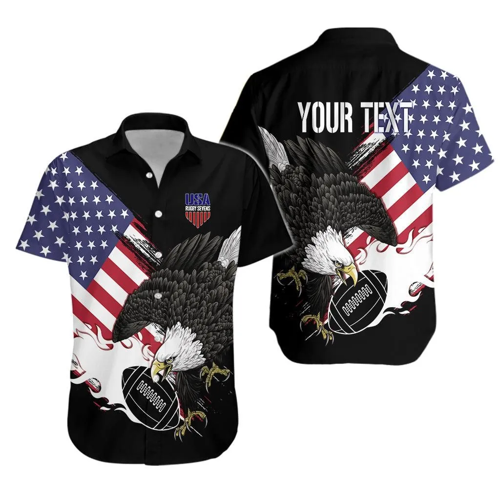 Personalised Usa Rugby Sevens Hawaiian Shirt The Eagles Lt7_0