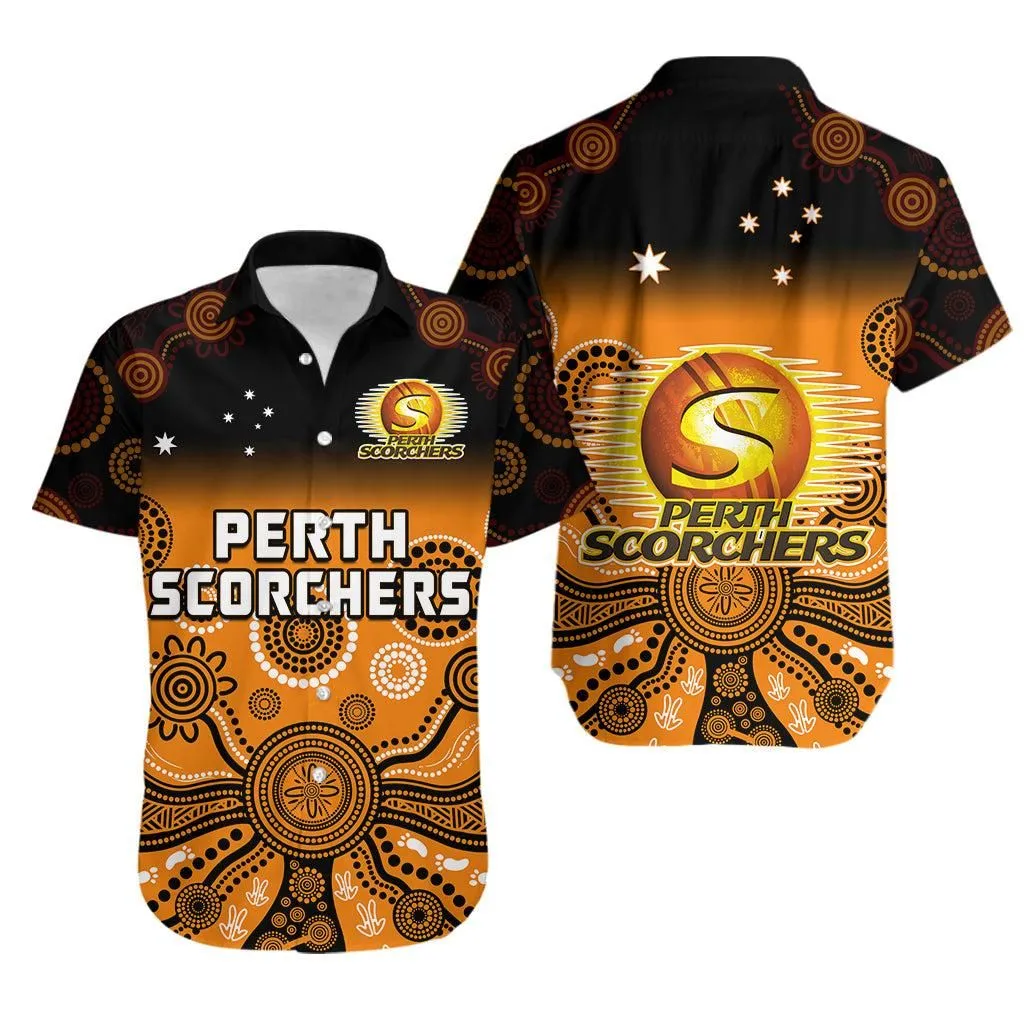 Perth Scorchers Hawaiian Shirt Gradient Aboriginal Dot Painting Lt14_0