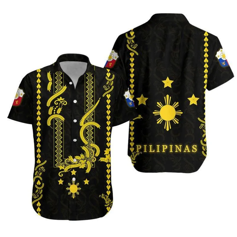 Philippines Hawaiian Shirt Pechera With Side Barong Patterns Lt9_0