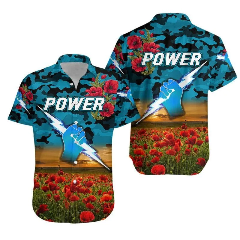 Port Adelaide Power Anzac Hawaiian Shirt Poppy Vibes Lt8_1