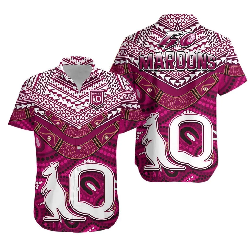 Qld Maroons Hawaiian Shirt Aboriginal And Polynesia Admirable Lt13_0
