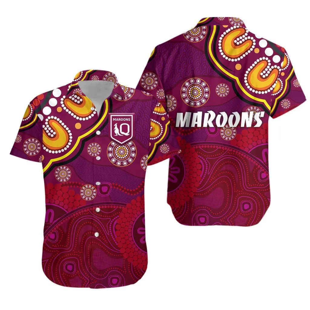 Queensland Maroons Aboriginal Hawaiian Shirt Indigenous Vibes Lt8_1