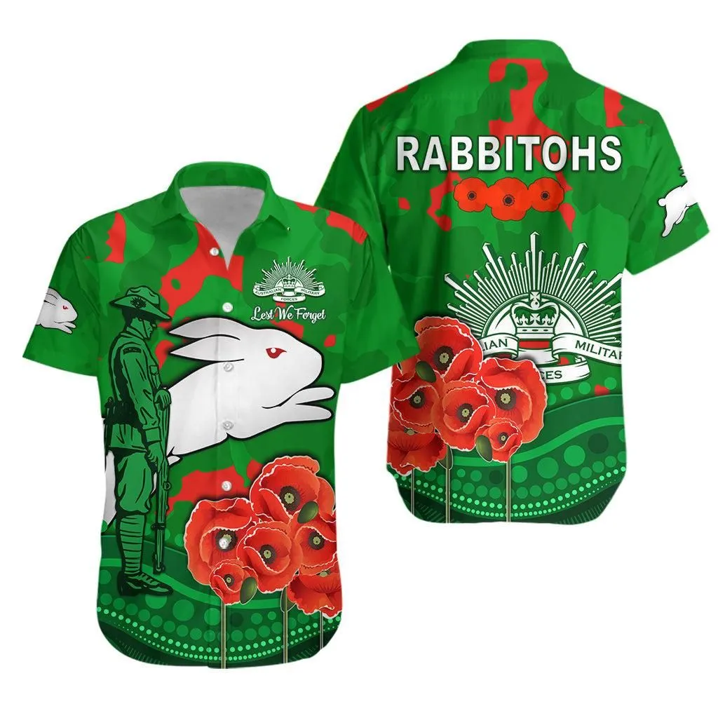 Rabbitohs Anzac Day Hawaiian Shirt South Sydney Camouflage Mix Aboriginal Lt13_0