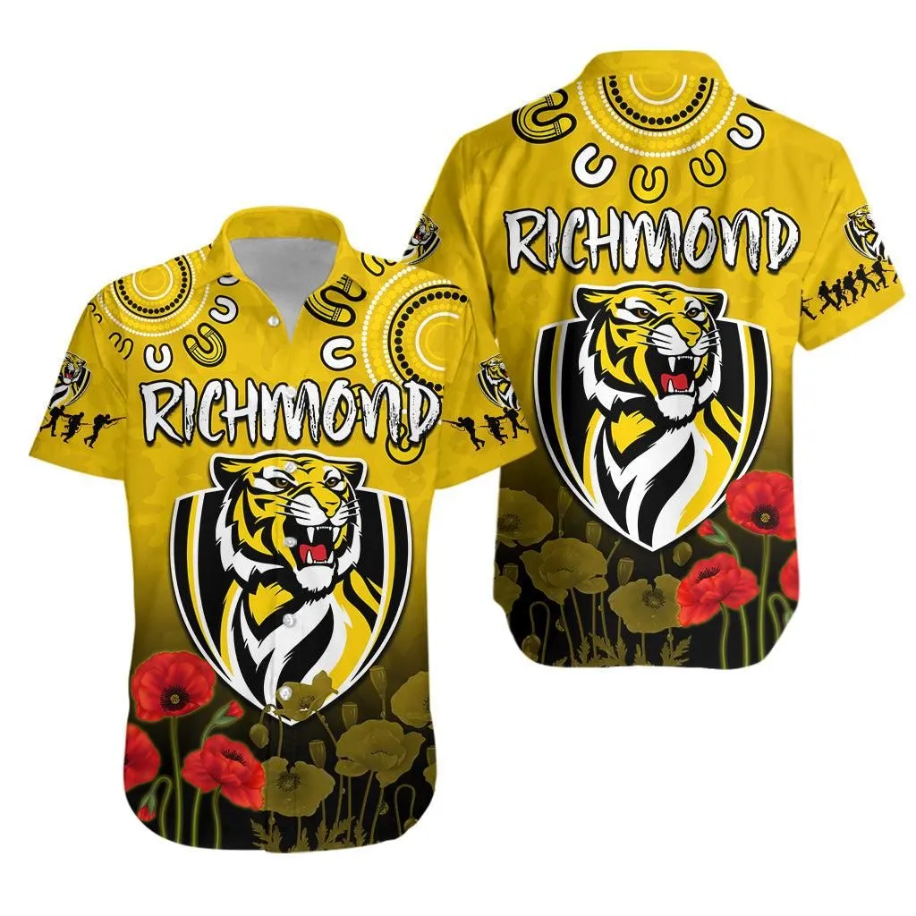 Richmond Anzac 2022 Hawaiian Shirt Tigers Aboriginal Poppy Lt13_0