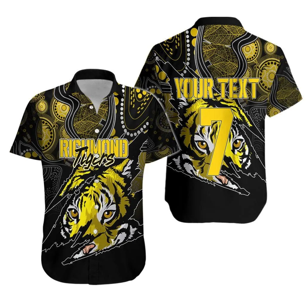 Richmonds Tigers Aboriginal Hawaiian Shirt Afl 2022 Grunge Style Lt7_0
