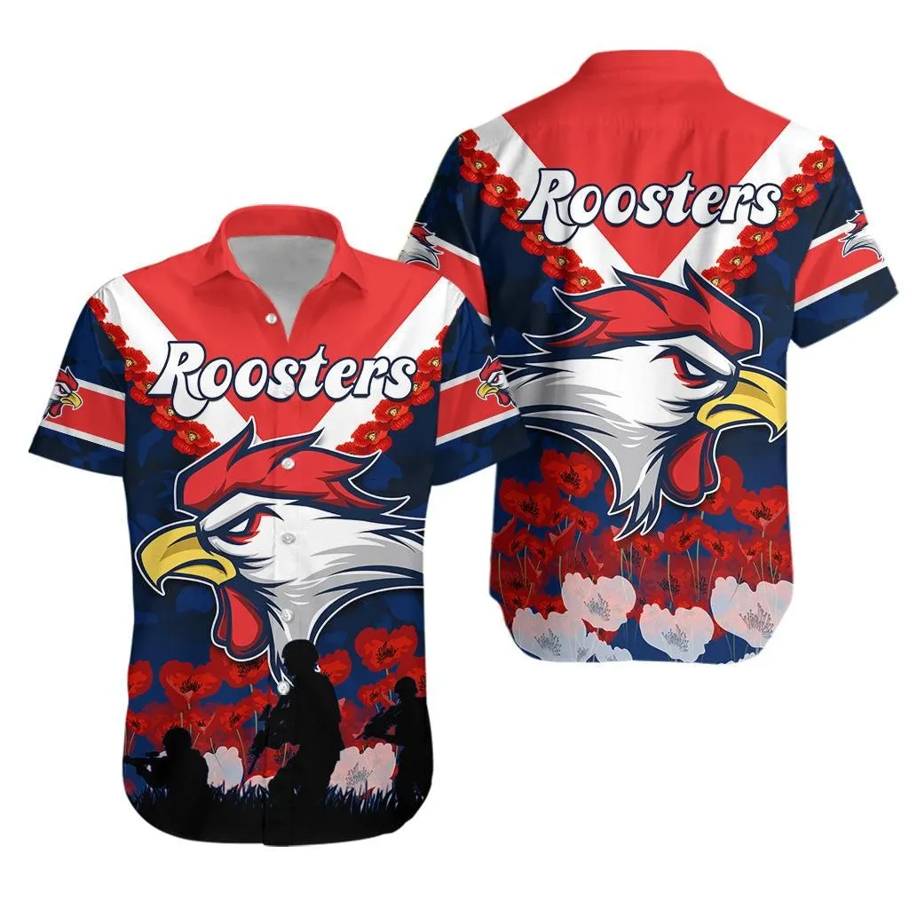 Roosters Anzac 2022 Hawaiian Shirt We Will Remember Them Lt13_0