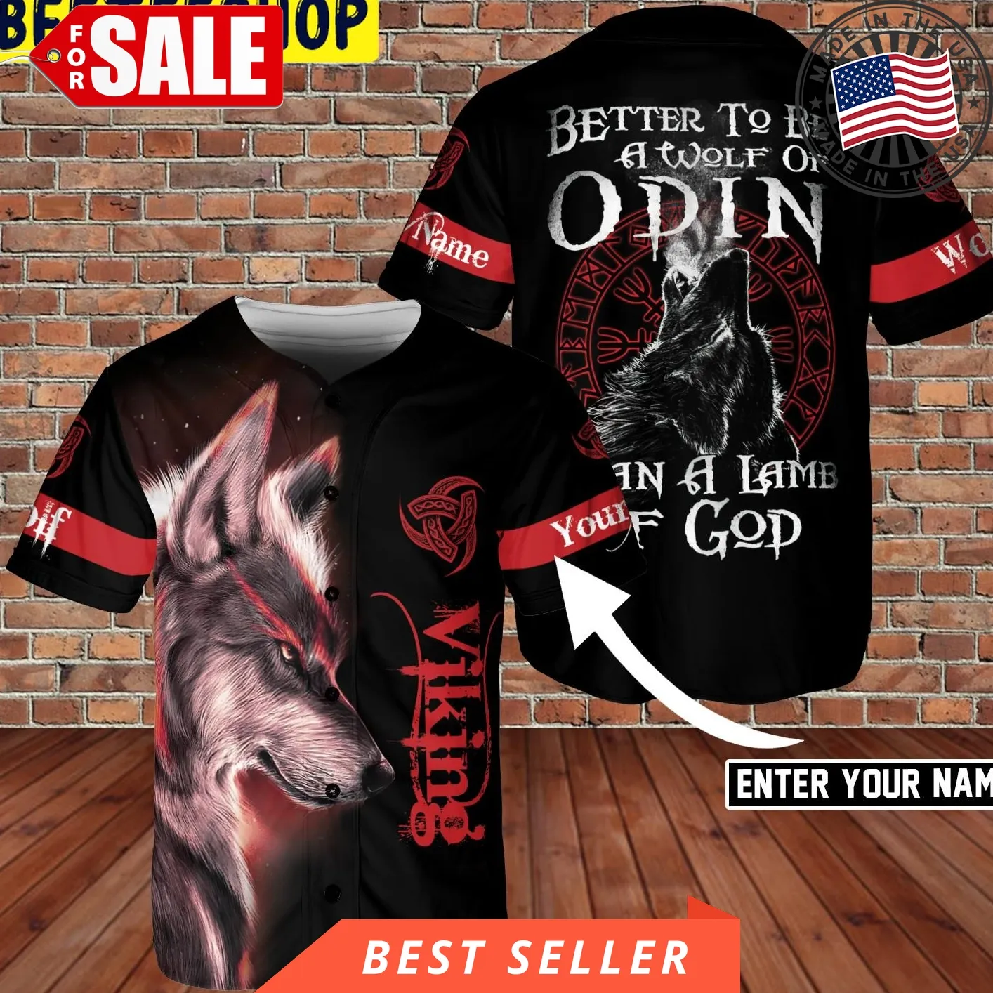 Custom Name Better To Be Wolf Of Odin Viking Trending Jersey Baseball