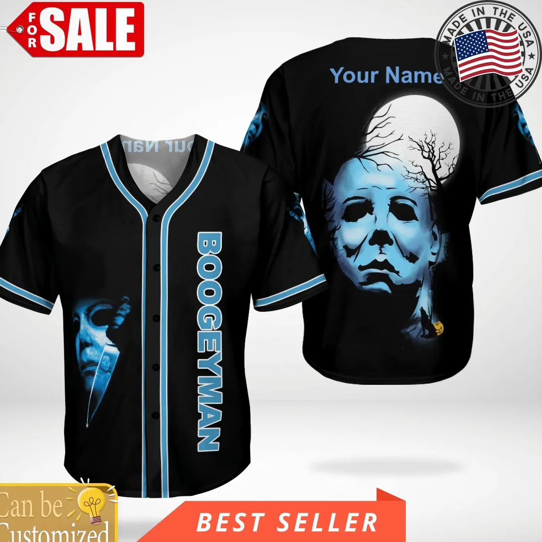 Custom Name Boogeyman Halloween Baseball Jersey Shirt