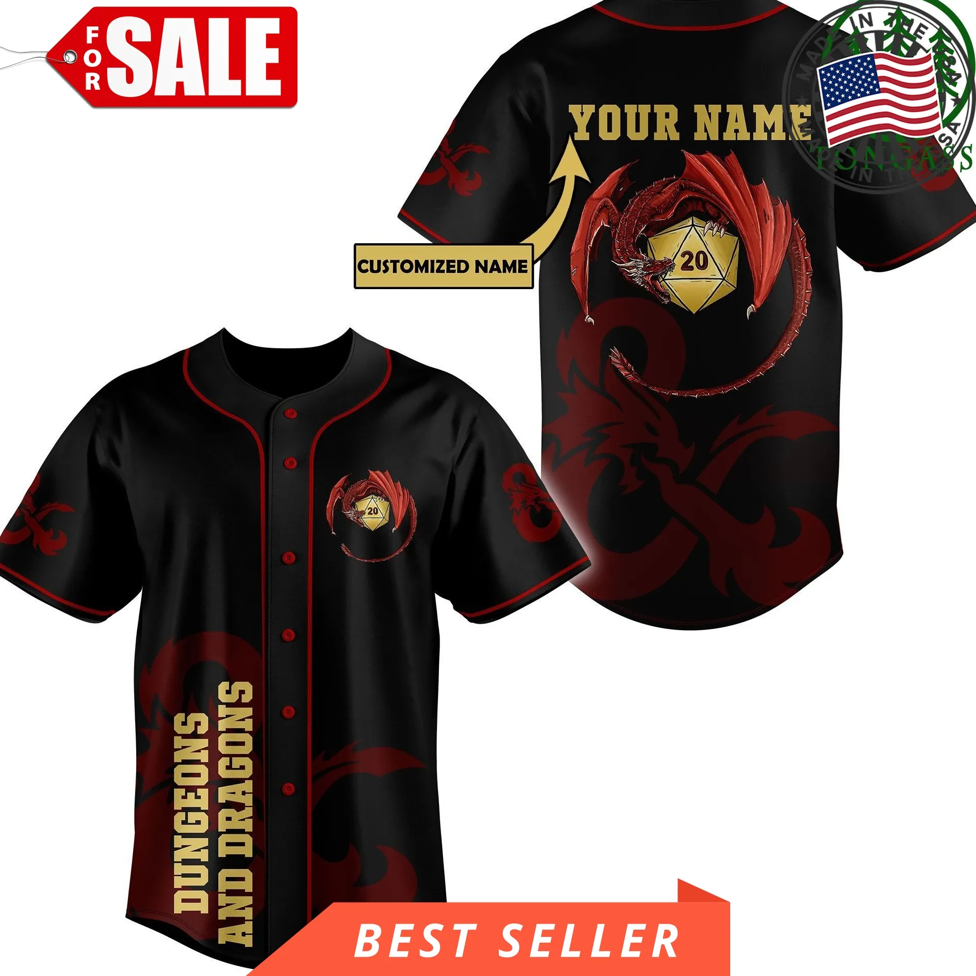 Custom Name Dungeons And Dragons Limted Edition Baseball Jersey Shirt