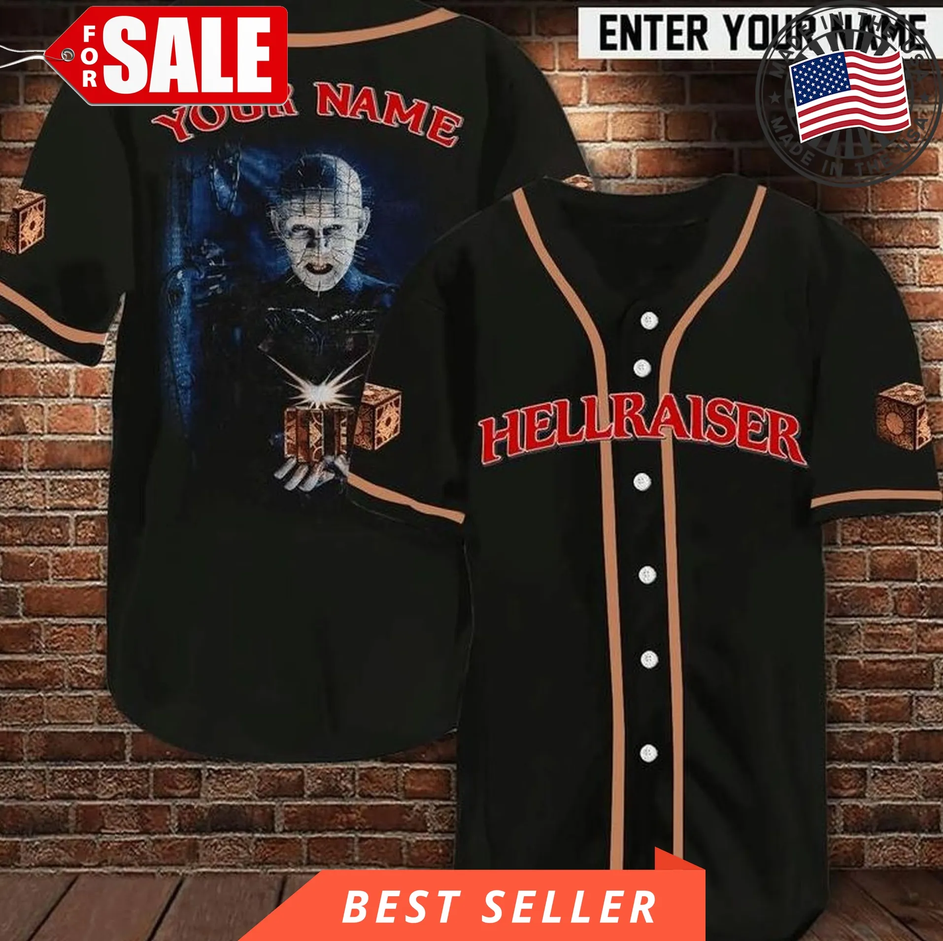 Custom Name Hellraiser Movies 456 For Lover Personalized Hellraiser Baseball Horror Halloween Baseball Jersey