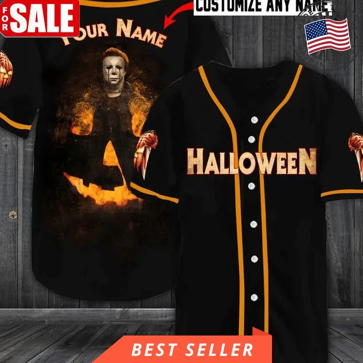Custom Name Jack Halloween Horror Gift For Lover Baseball Jersey