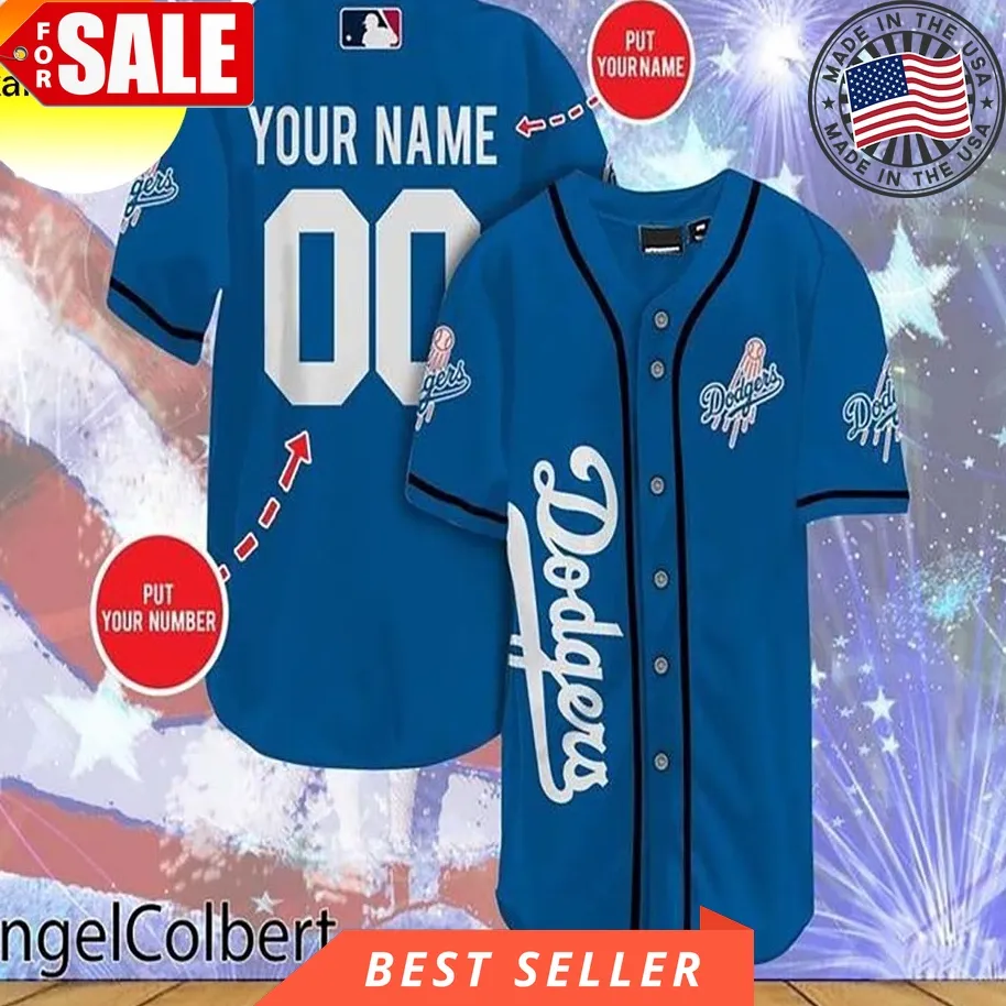 Custom Name Los Angeles Dodgers Blue Baseball Jersey