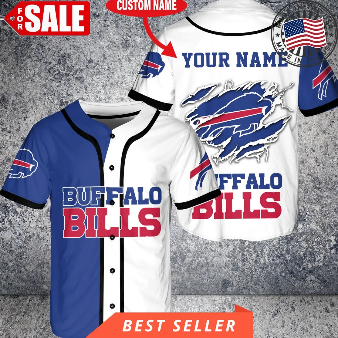 Custom Name Nfl Buffalo Bills Baseball Jersey Shirt