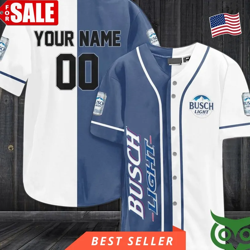 Custom Name Number Busch Light Baseball Jersey Shirt