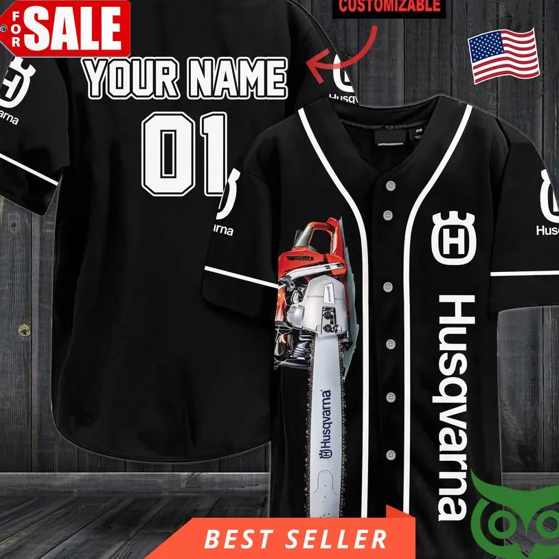 Custom Name Number Husqvarna Black Version Motorcycles Baseball Jersey Shirt
