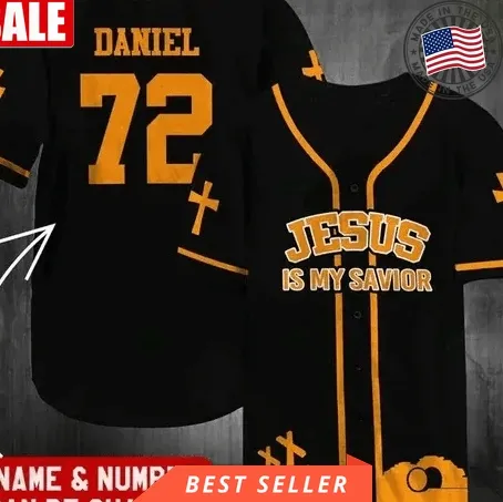 Custom Name Number Jesus Is My Savior Baseball Jersey Shirt