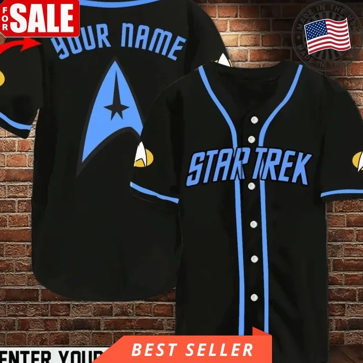 Custom Name Star Trek Blue 222 Gift For Lover Baseball Jersey Size up S to 5XL