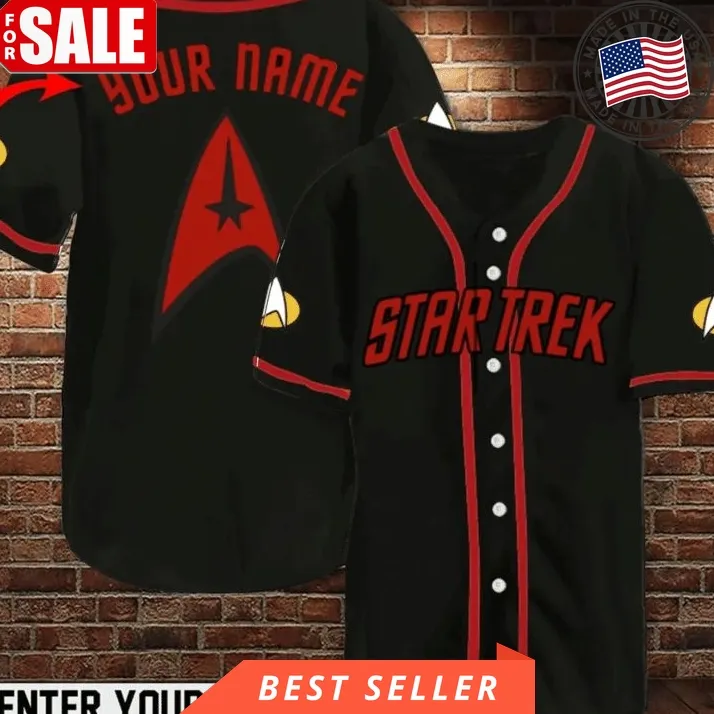 Custom Name Star Trek Red 222 Gift For Lover Baseball Jersey Unisex Tshirt