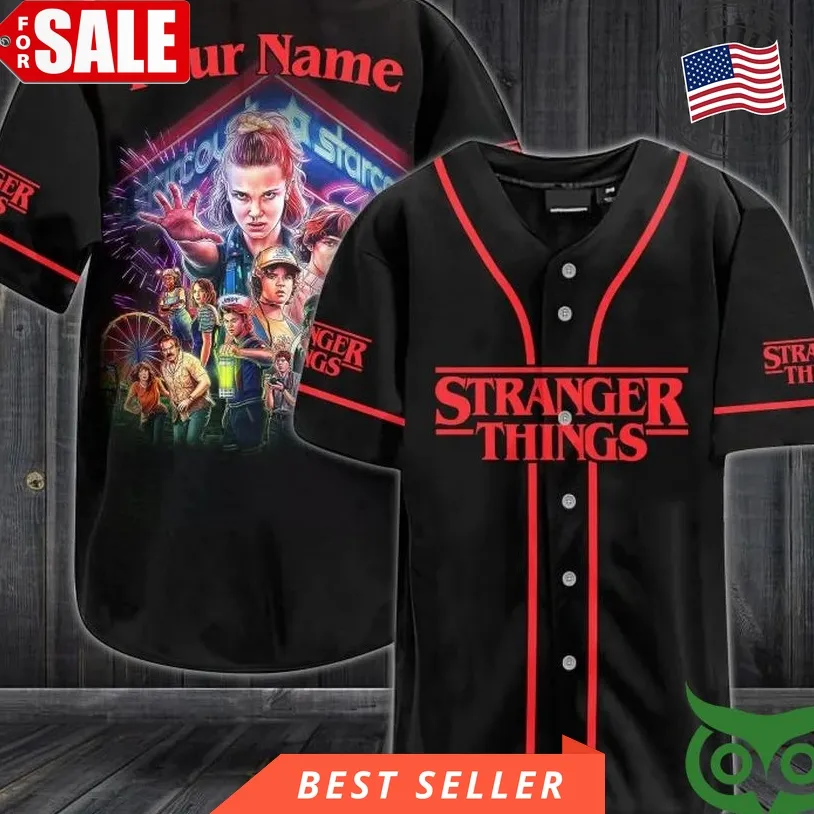 Custom Name Stranger Things Characters Baseball Jersey Shirt Unisex Tshirt
