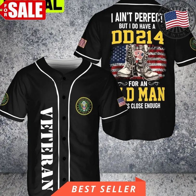 Custom Never Underestimate An Old Man With A Dd 214 Veteran 3D Baseball Jersey Unisex Tshirt