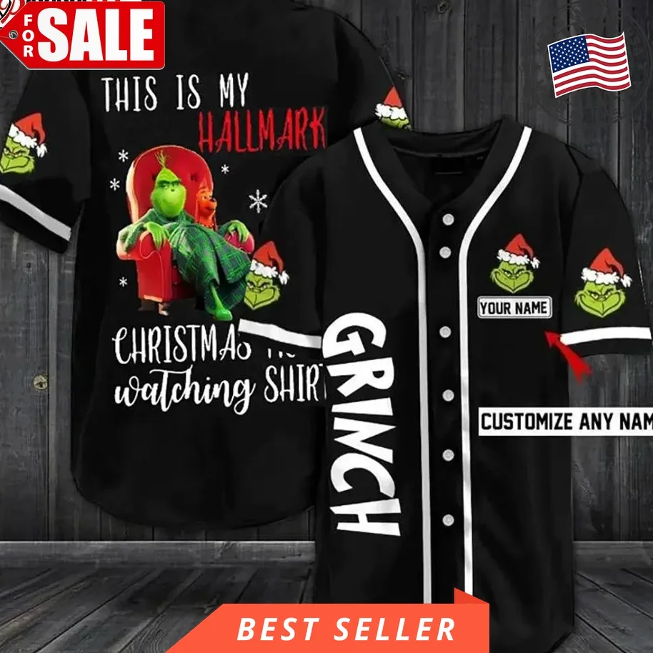 Custom The Grinch Is This Jolly Enough Christmas Baseball Jersey Merry Grinchmas Size up S to 5XL