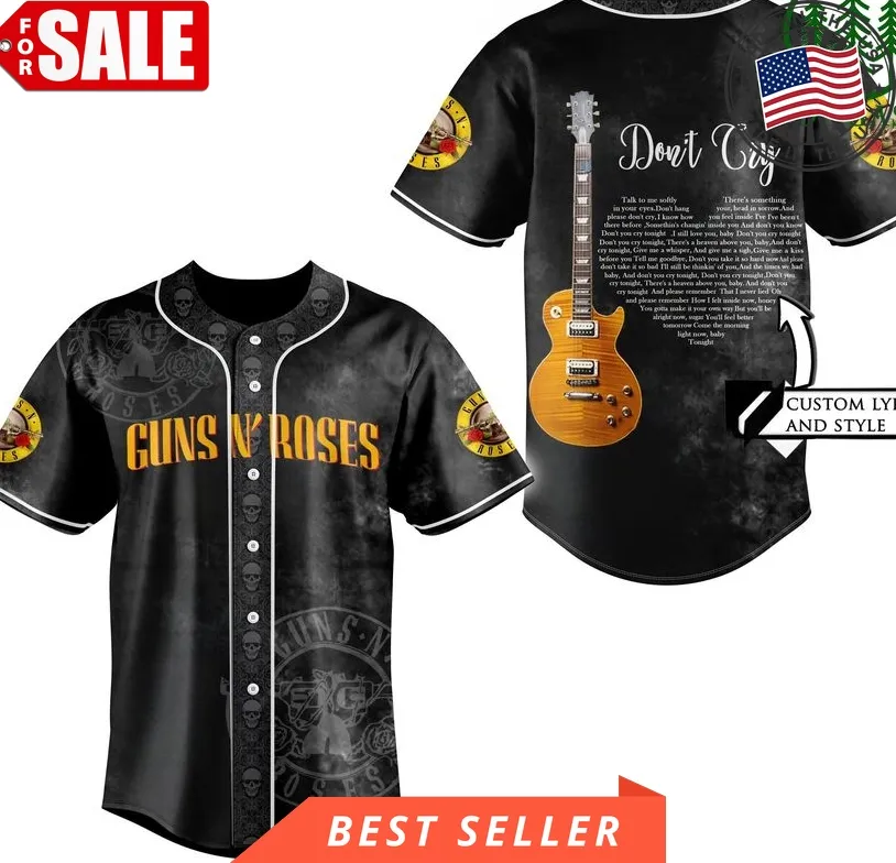Customized Gun&8217;S N Roses Yellow Guitar Baseball Jersey Shirt Unisex Tshirt