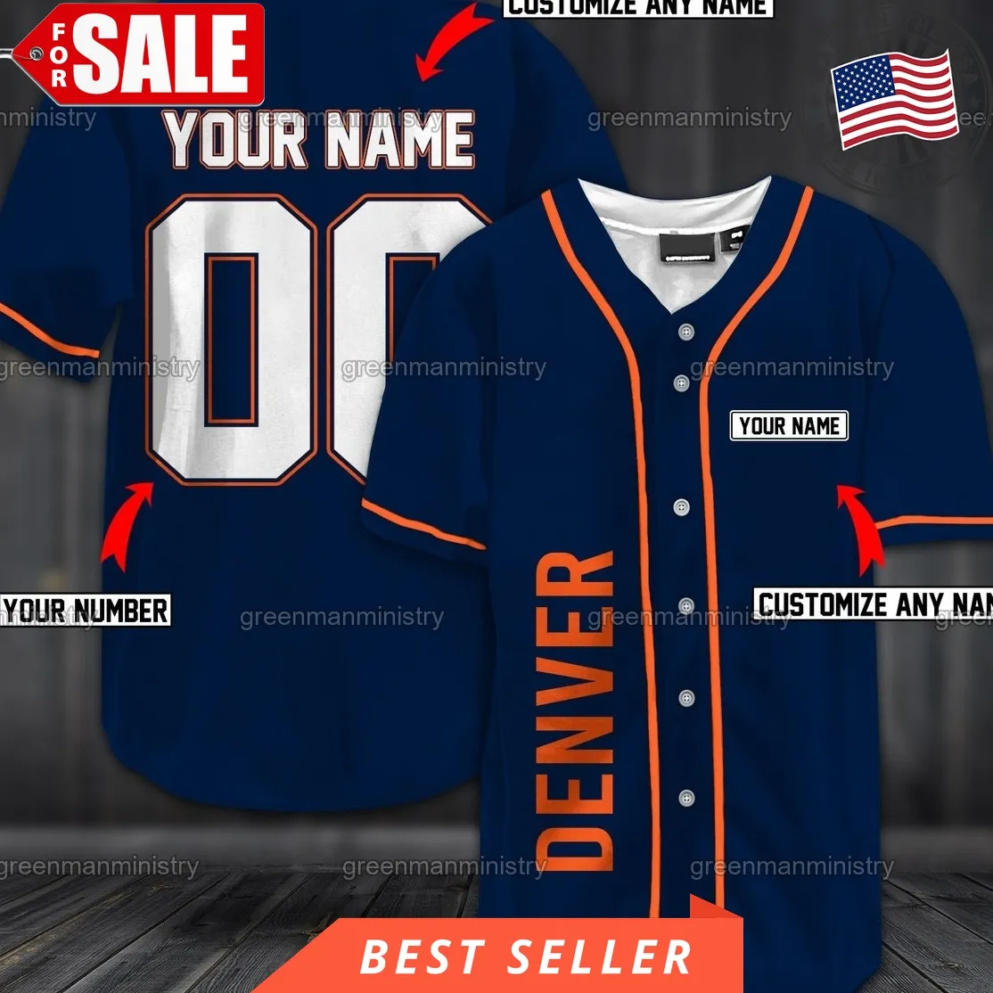 Denver Baseball Jersey Custom Name And Number Personalized Football Jersey