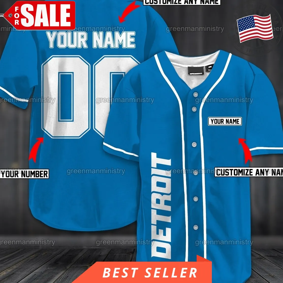 Detroit Baseball Jersey Custom Name And Number Sports Shirt