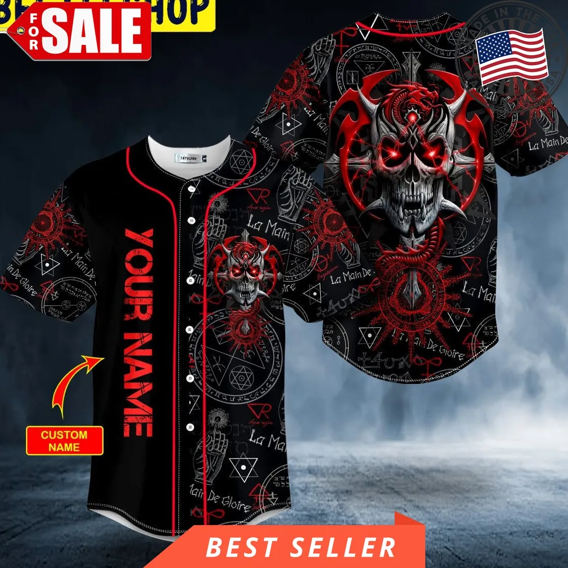 Devil Demon Dragon Skull Custom Trending Baseball Jersey