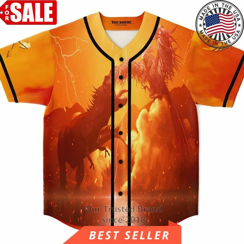 Dinosaur Phoenix Orange Baseball Jersey