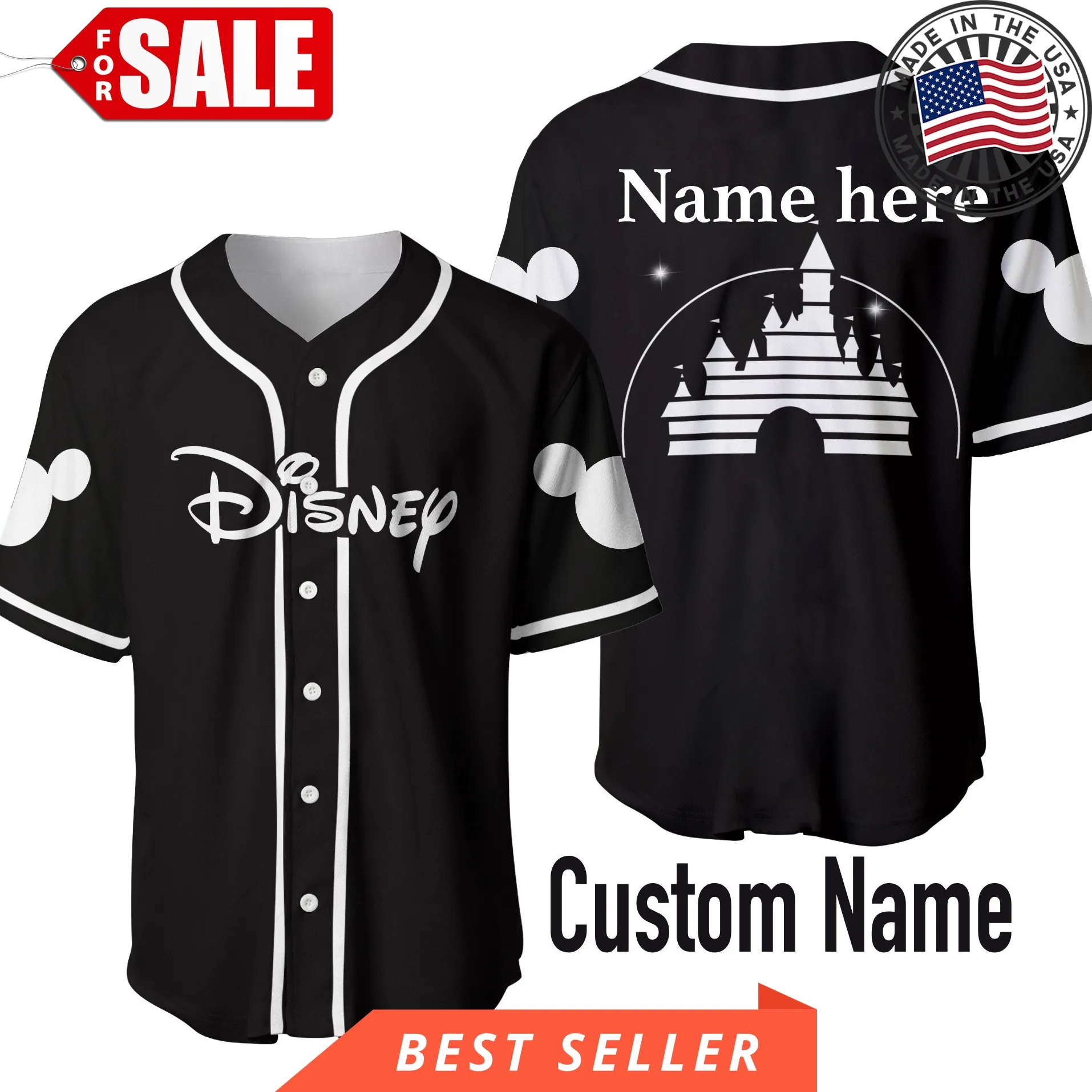 Disney Bw Custom Name Mickey Mouse Disney Trip Family Disney Christmas Baseball Jersey