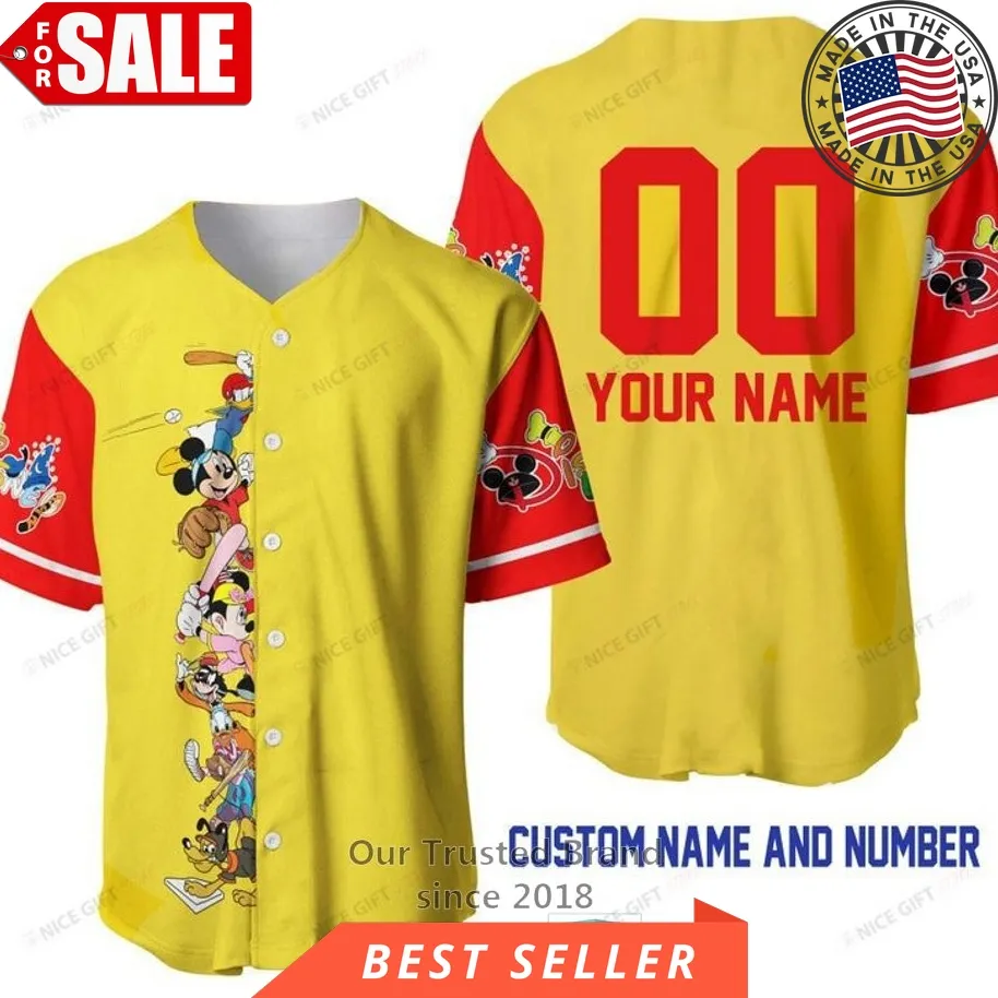 Disney Friends Personalized Baseball Jersey Shirt