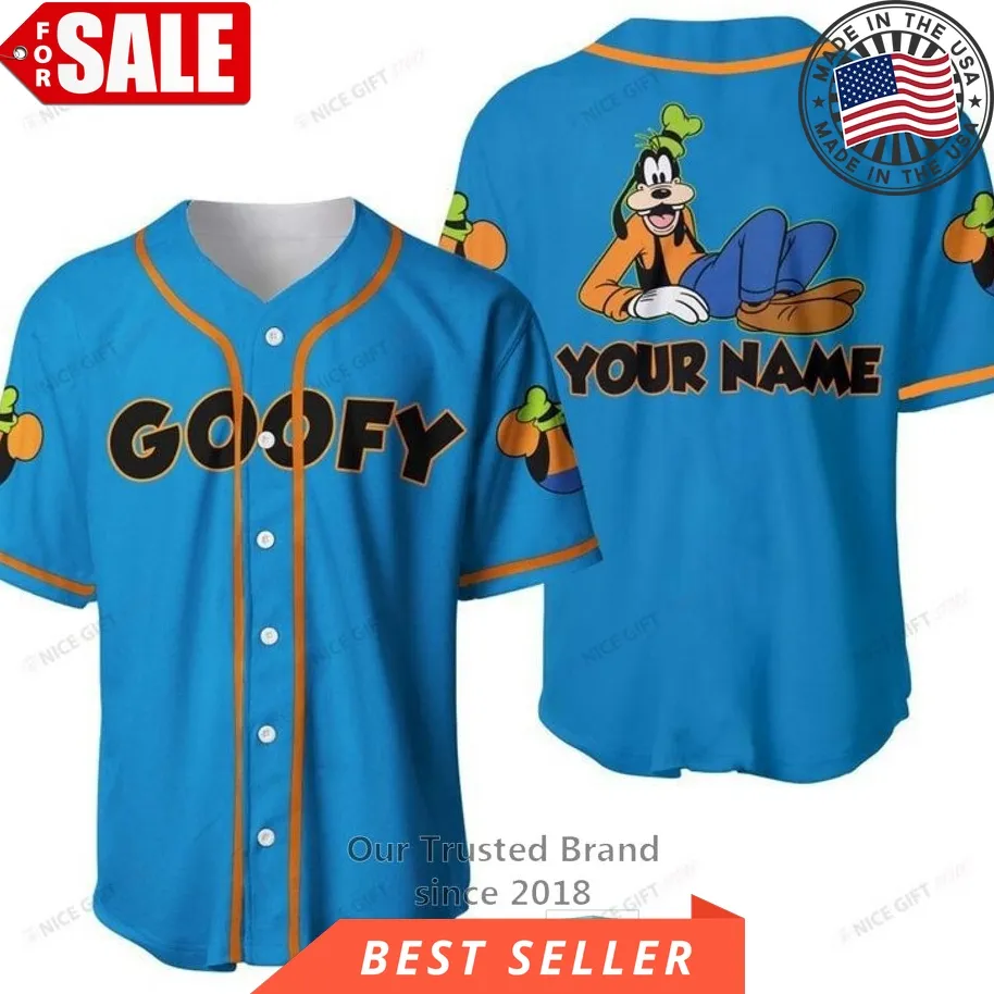 Disney Goofy Custom Name Baseball Jersey Shirt