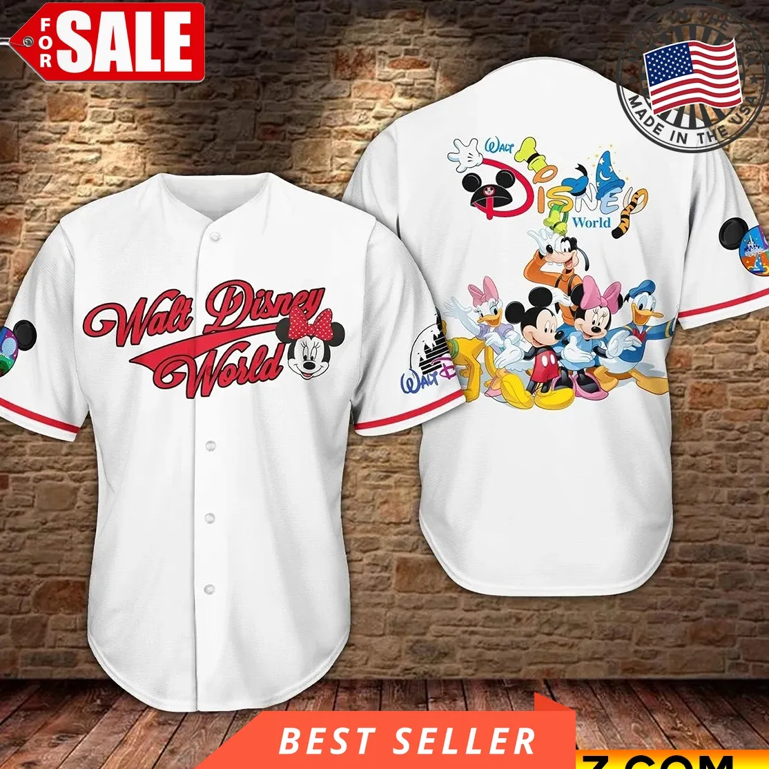 Disney Mickey And Friend Walt Disney World Baseball Jersey
