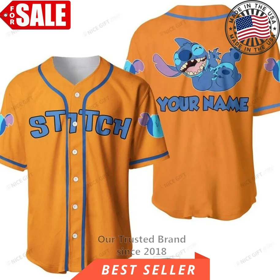 Disney Stitch Custom Name Baseball Jersey Shirt
