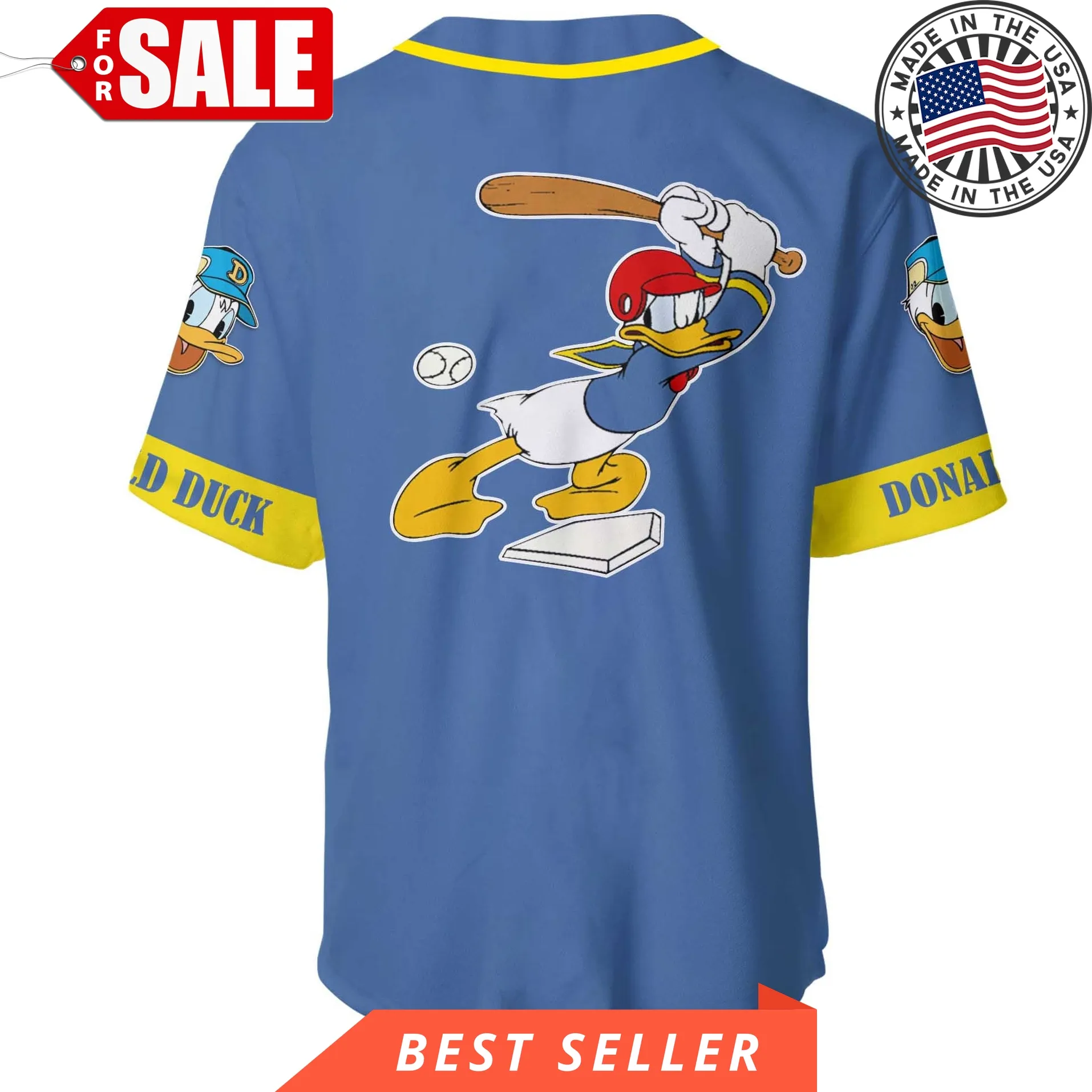 Donald Duck Blue Disney Personalized Unisex Cartoon Custom Baseball Jersey  1