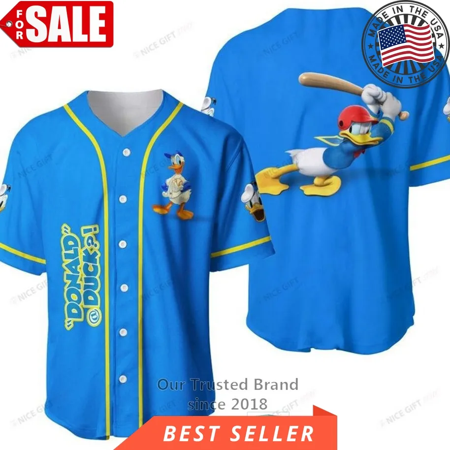 Donald Duck Play Baseball Jersey Shirt