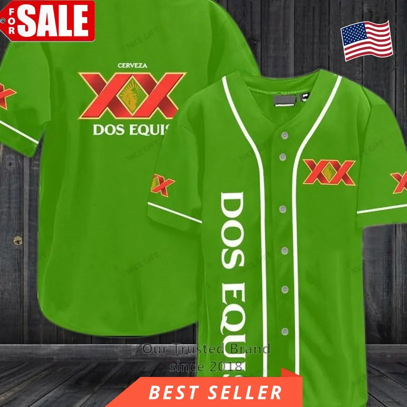 Dos Equis Xx Green Baseball Jersey