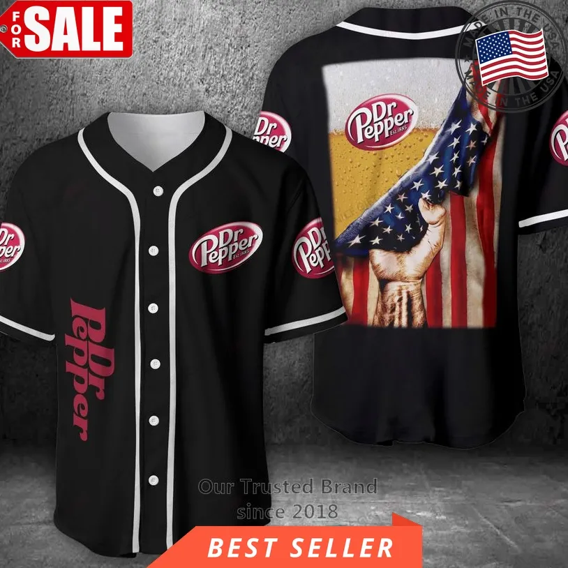 Dr Pepper Beer United States Flag Baseball Jersey
