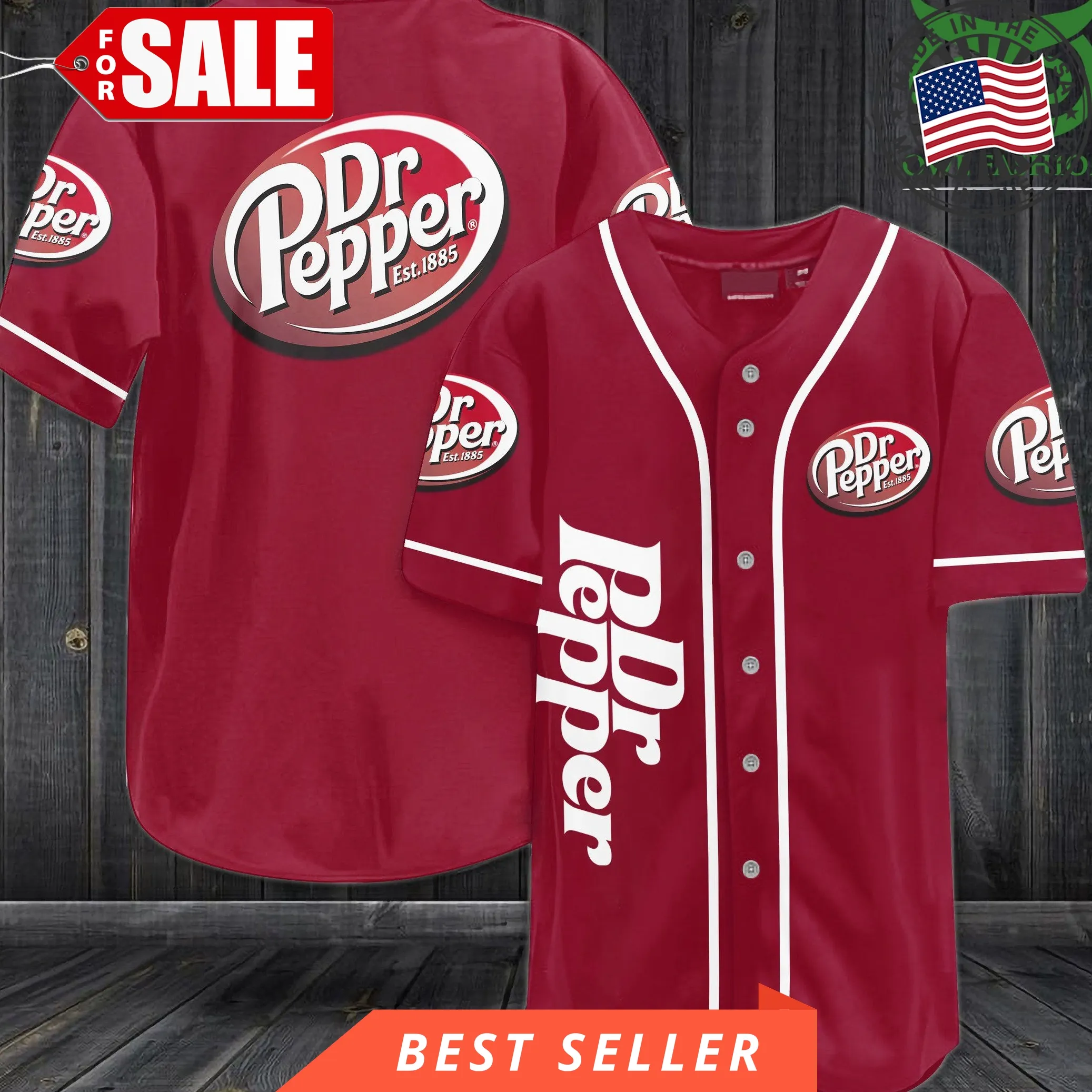 Dr Pepper Est 1885 Baseball Jersey Shirt