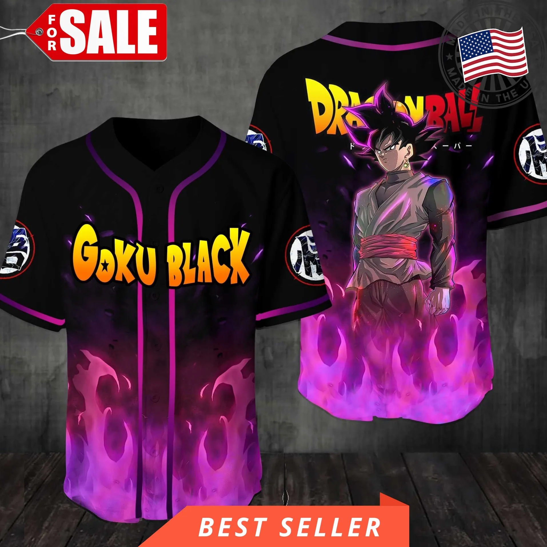 Dragon Ball Black Goku 3D Baseball Jersey Shirt